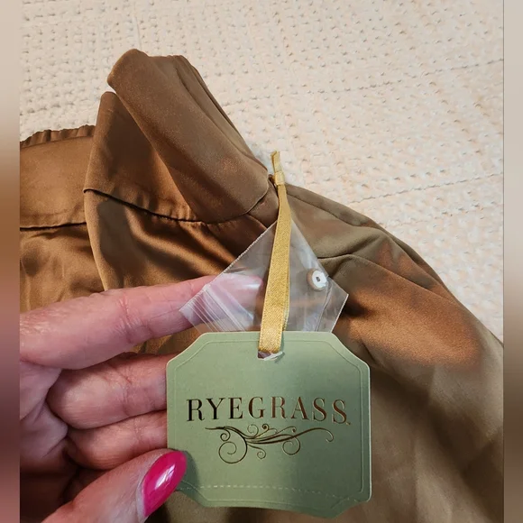 Ryegrass Women's Brown Satin Elastic Waist Joggers Athleisure Cuffed Hem NEW XXL - Picture 3 of 10